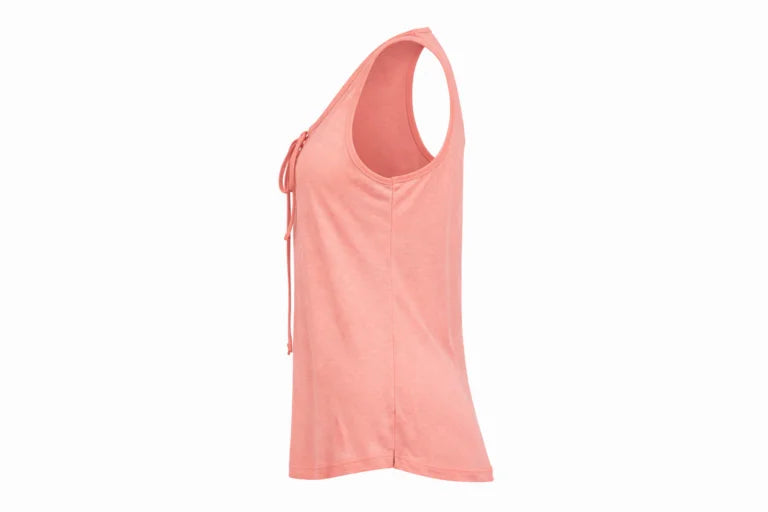 Women’s Coral Lace-Up Sleeveless Tank Top Casual Summer Blouse, Large