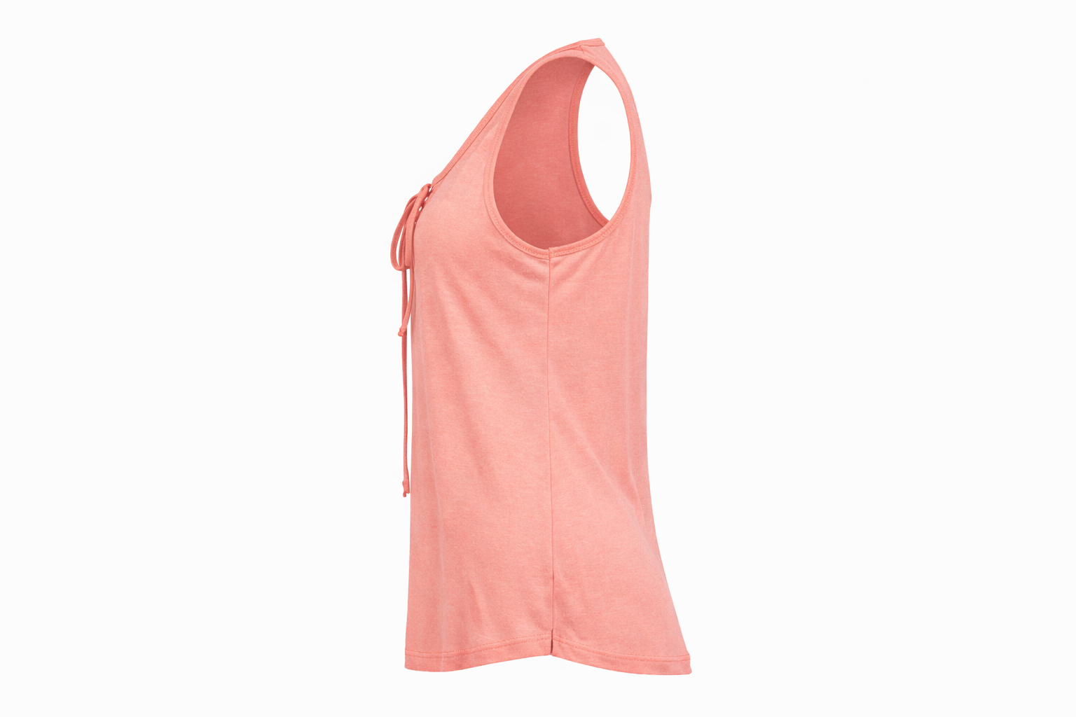 Women's Coral Lace-Up Sleeveless Tank Top – Casual Summer Blouse, Large - Image 4