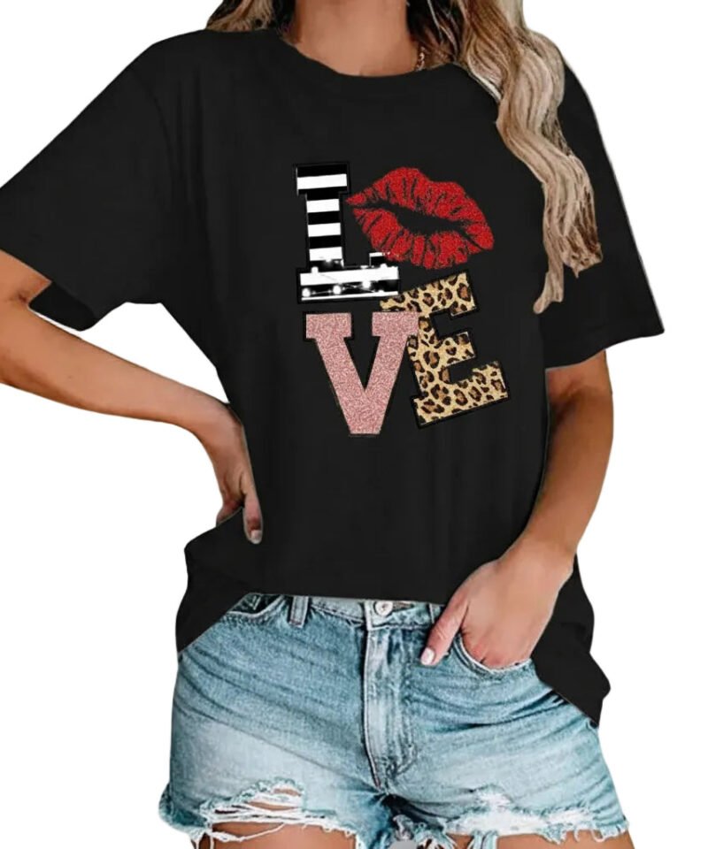 Women's Printed Cotton Urban Casual Regular Sleeve T Shirt