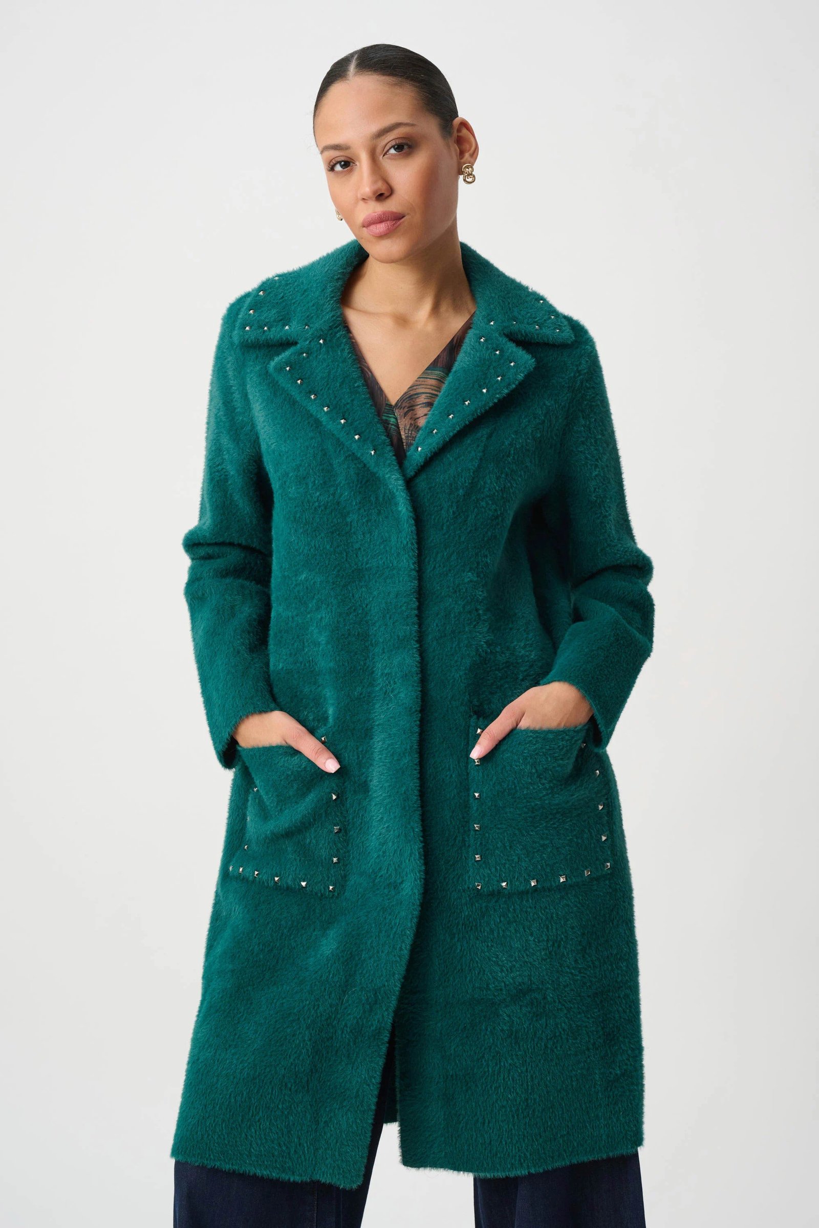 Studded Sweater Coat- Ivy
