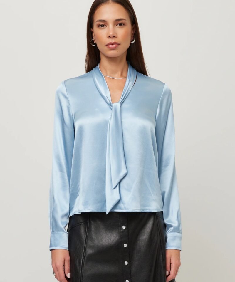 Patty Tie-Neck Top- Glacier