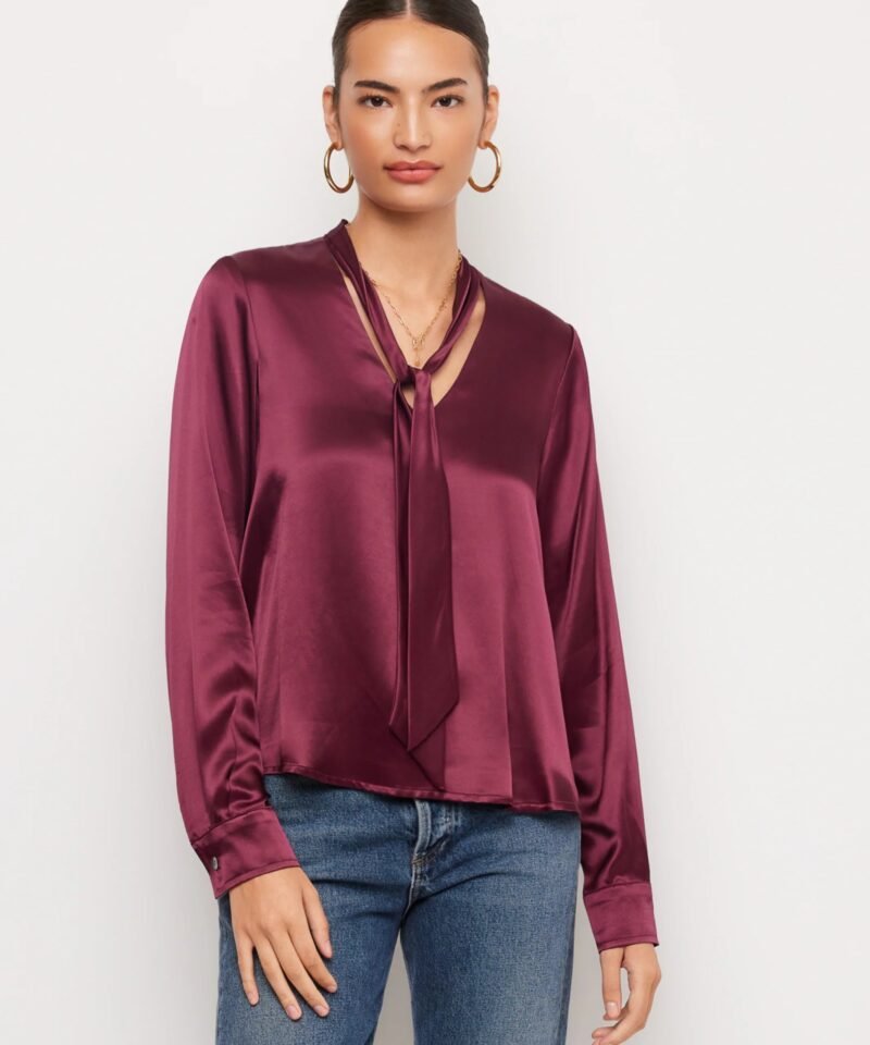 Patty Tie-Neck Top- Merlot