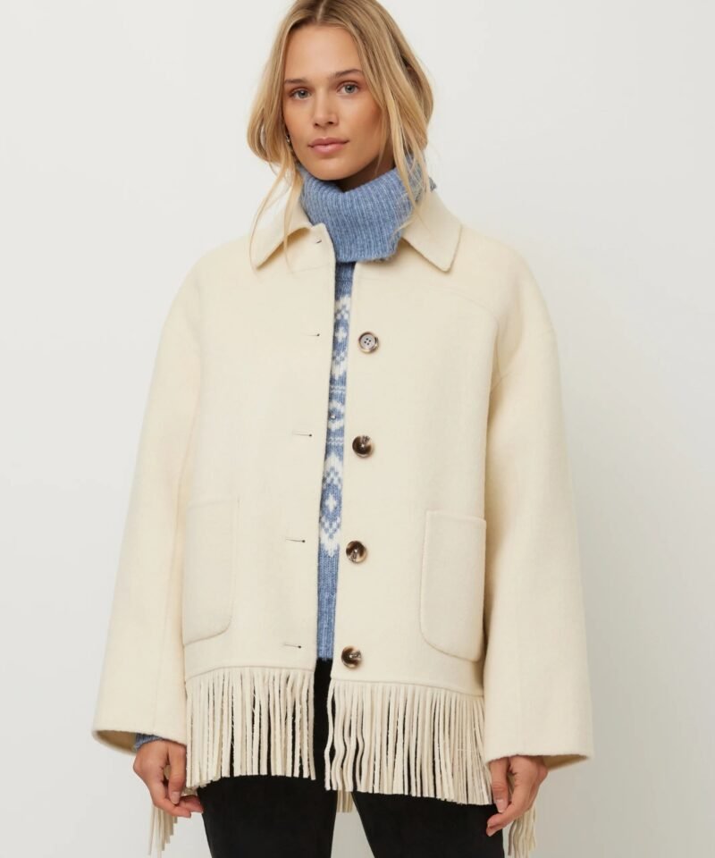 Yara Fringe Jacket- Cream