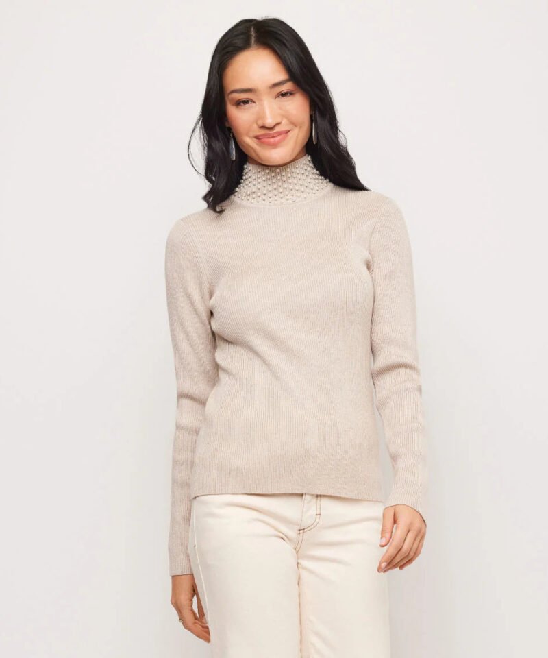 Pearl Turtleneck Sweater- Oatmeal
