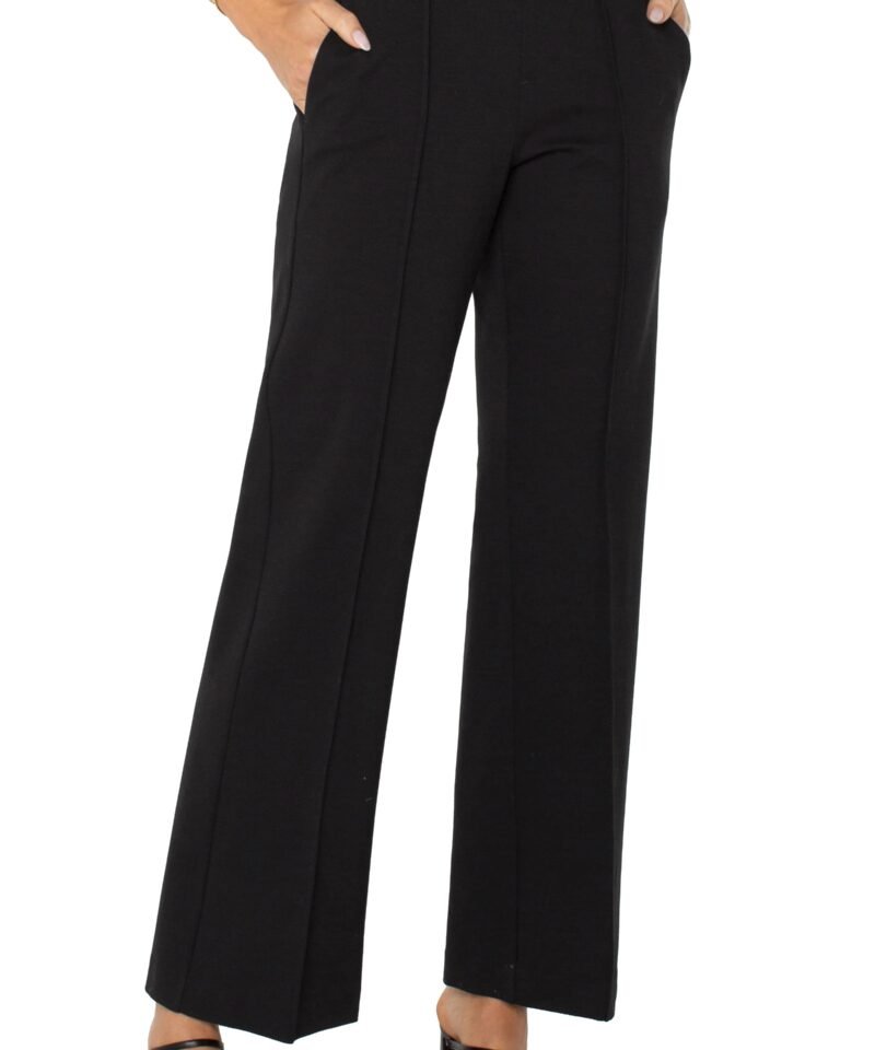 Kayla Wide Leg Pull-on Trouser- Brown Truffle