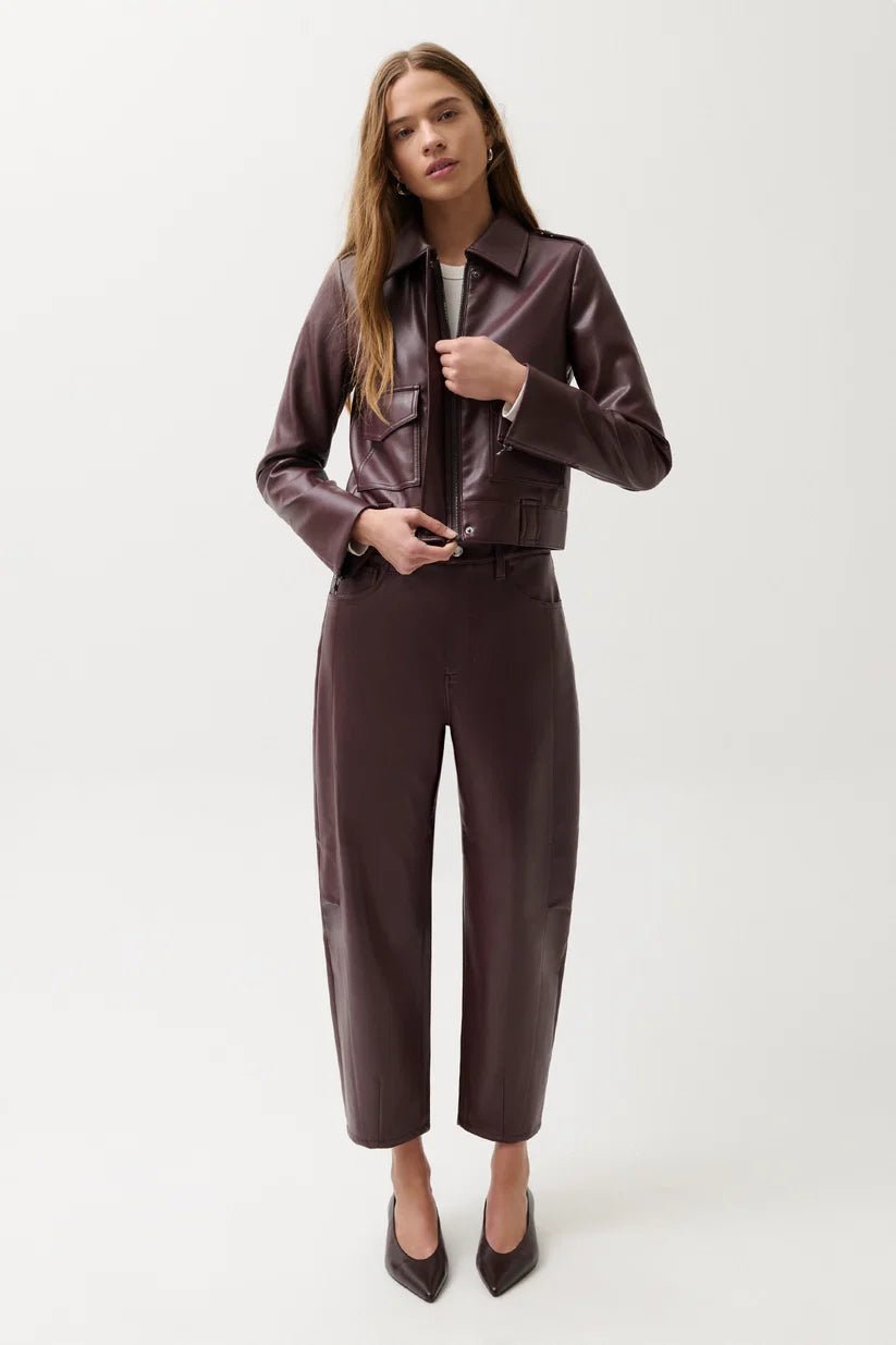 Eli High Rise Barrel Jean- Cabernet