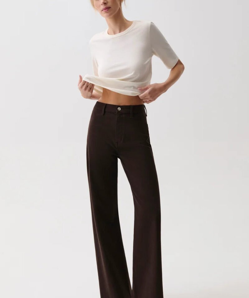 Penny High Rise Wide Leg Jean- Mocha