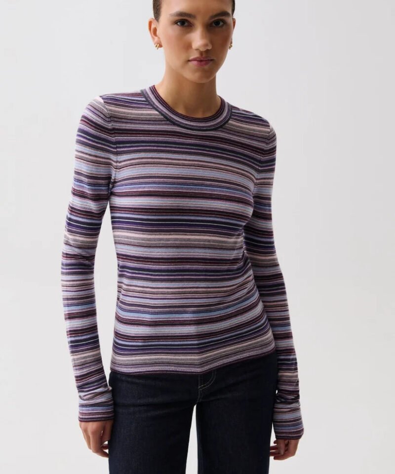 Madison Knit Long Sleeve Top- Lovina Stripe