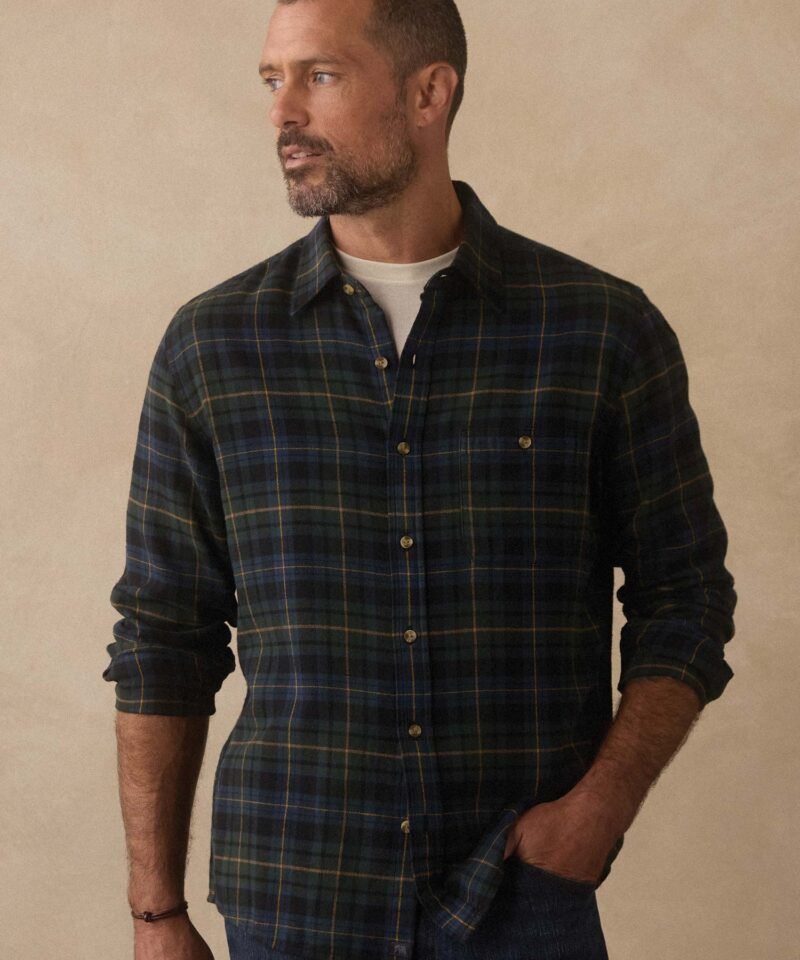 Hudson Double Brushed Flannel- Clover Plaid