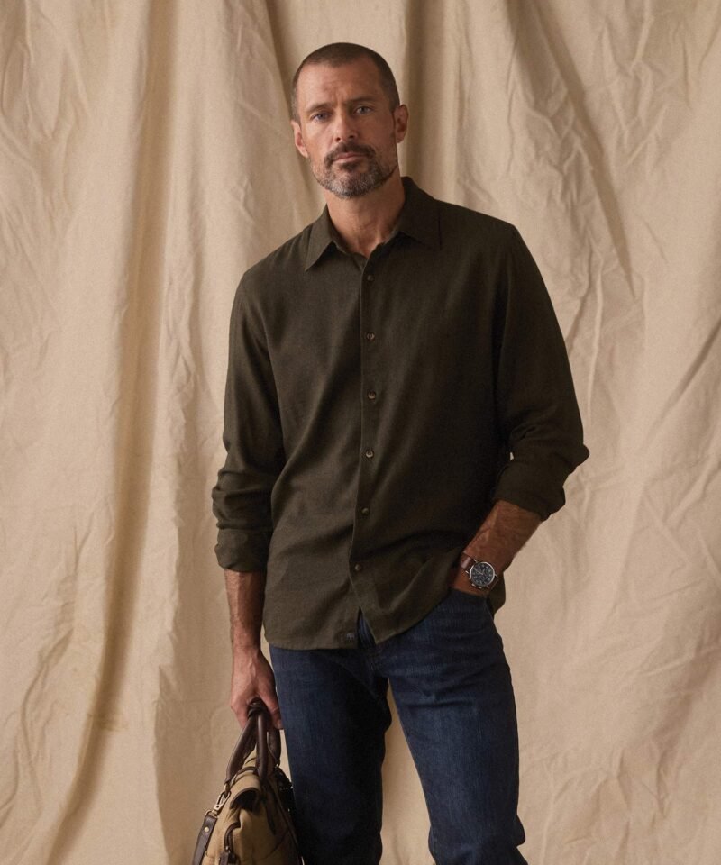 Owen Lightweight Button Up- Dark Olive
