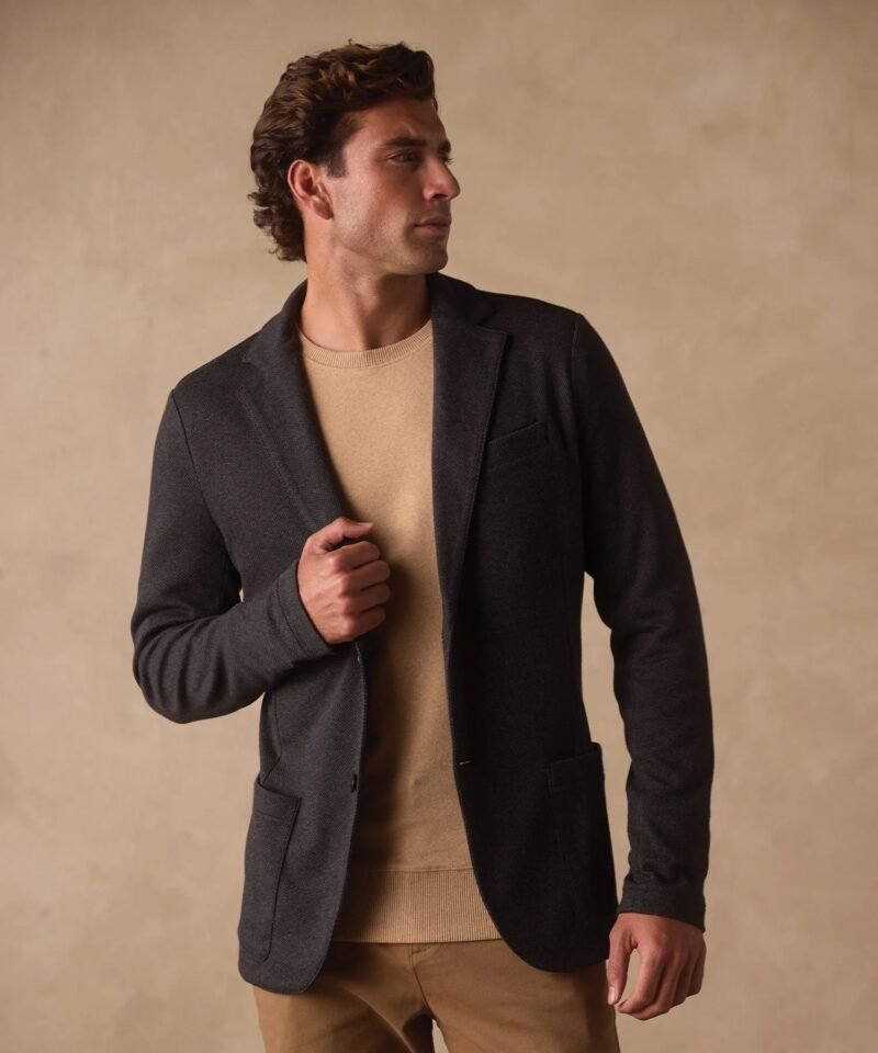 Stretch Knit Blazer- Charcoal