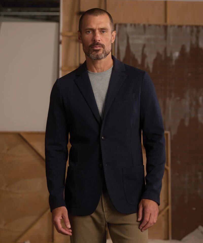 Stretch Knit Blazer- Normal Navy