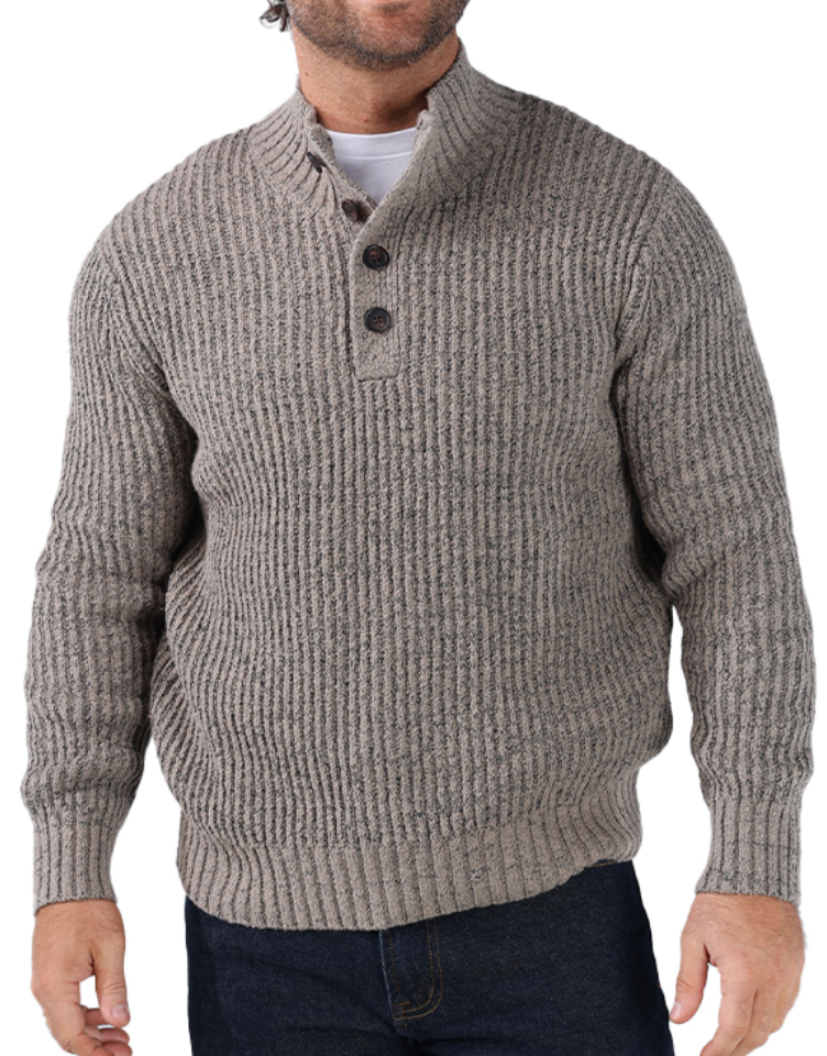 Boucle Popover Sweater- Taupe
