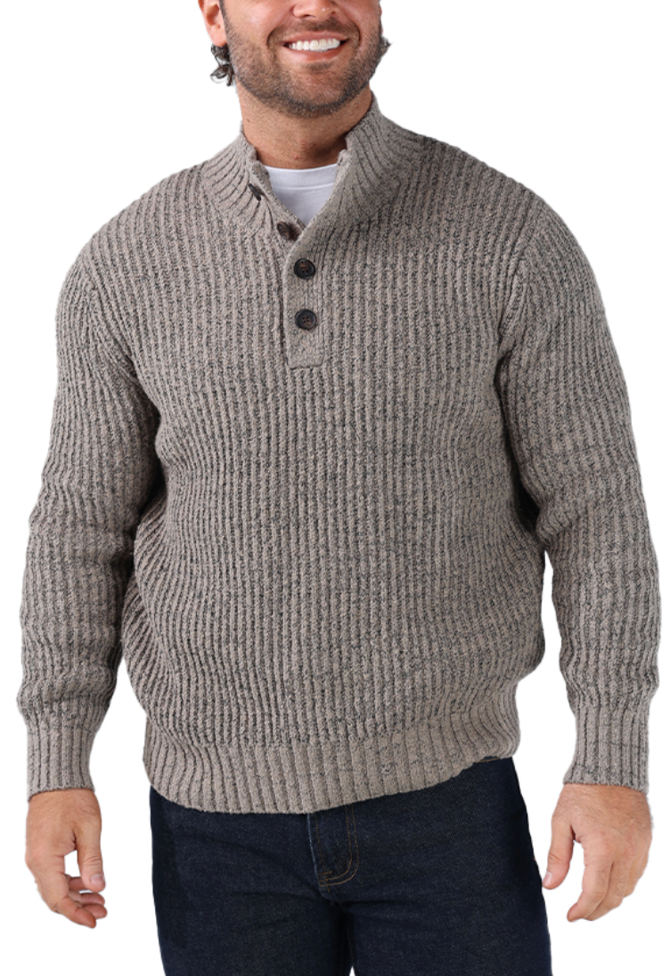 Boucle Popover Sweater- Taupe