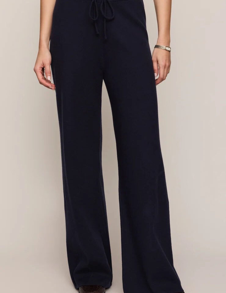 Take It Easy Wide Leg Sweater Pant- Nightfall