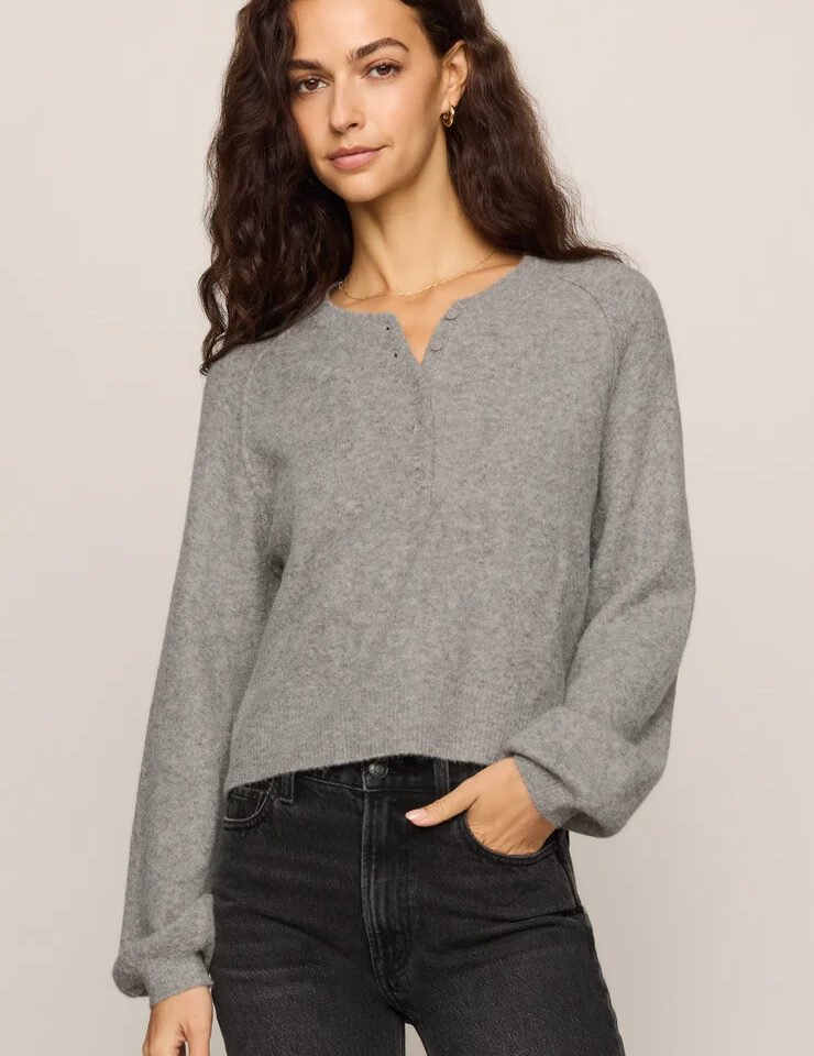 Westmont Henley Sweater- Classic Heather Grey