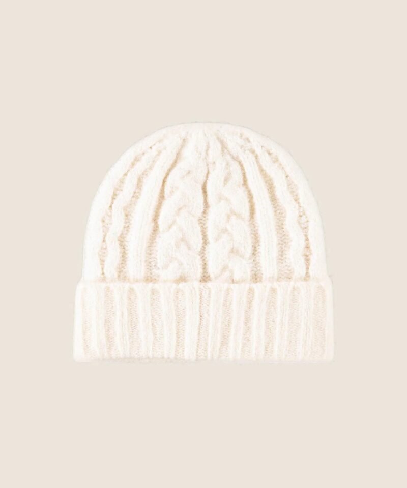 The Cable Beanie- Ivory