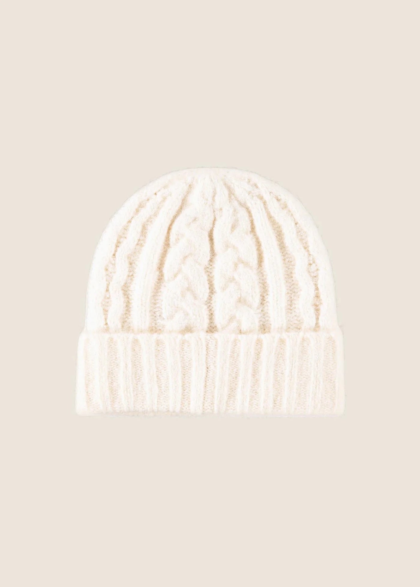 The Cable Beanie- Ivory
